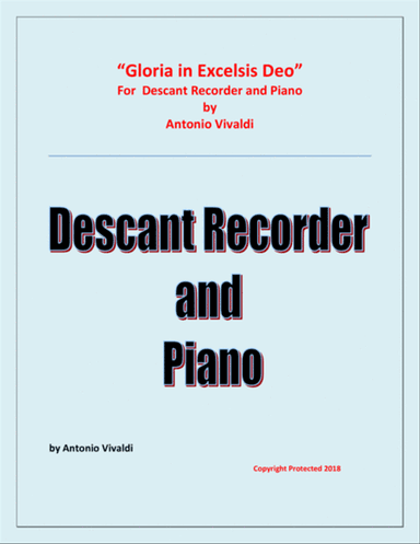 Gloria In Excelsis Deo - Descant Recorder and Piano - Advanced Intermediate - Chamber music