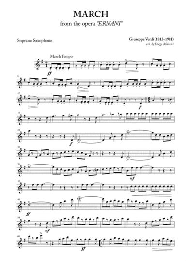 March from "Ernani" for Saxophone Quartet