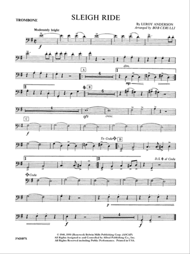 Sleigh Ride: 1st Trombone