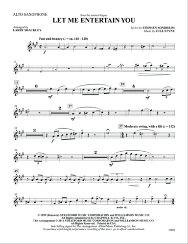 Let Me Entertain You (from Gypsy): E-flat Alto Saxophone