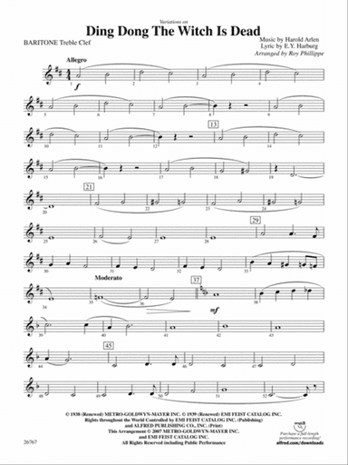 Variations on Ding Dong the Witch Is Dead (fromThe Wizard of Oz): Baritone T.C.
