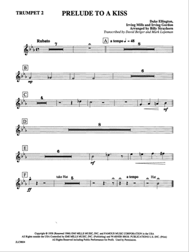 Prelude to a Kiss: 2nd B-flat Trumpet