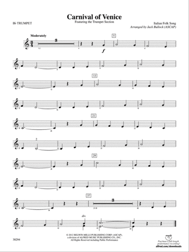 Carnival of Venice: 1st B-flat Trumpet