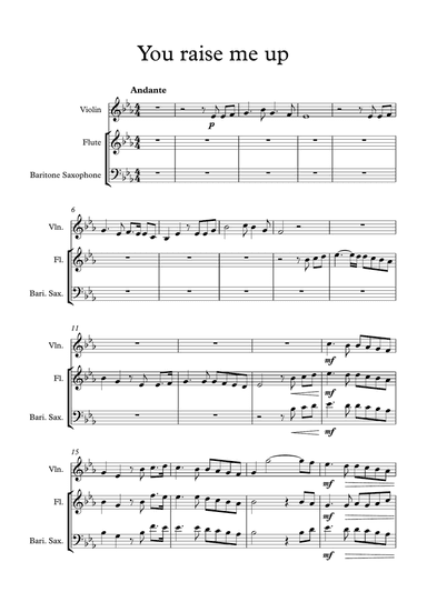 You Raise Me Up - Score Only