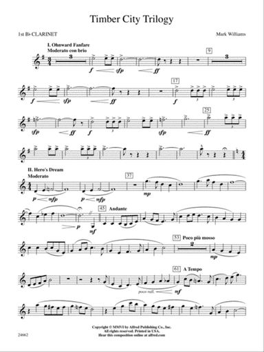 Timber City Trilogy: 1st B-flat Clarinet