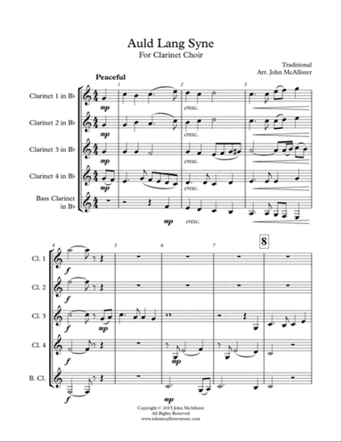 Auld Lang Syne - Clarinet Choir