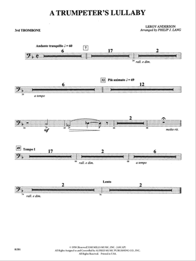 Trumpeter's Lullaby: 3rd Trombone