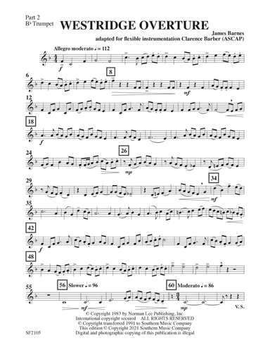 Westridge Overture - Trumpet 2 in Bb