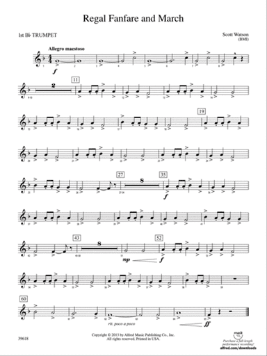 Regal Fanfare and March: 1st B-flat Trumpet