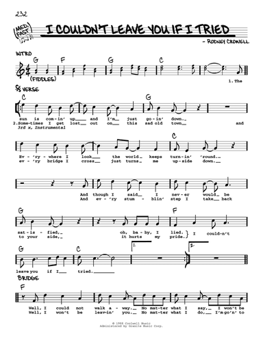 I Couldn't Leave You If I Tried