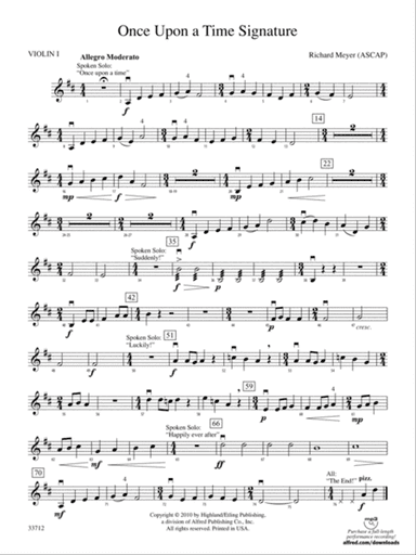 Once Upon a Time Signature: 1st Violin