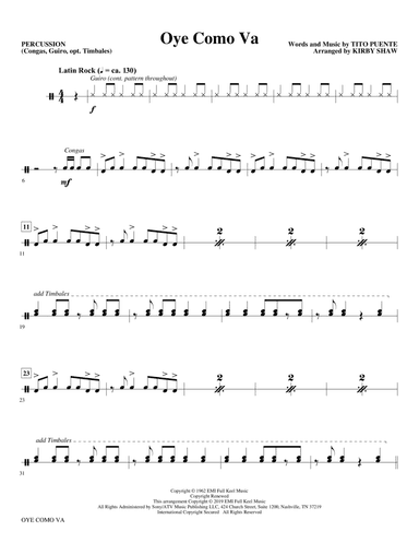 Oye Como Va (arr. Kirby Shaw) - Percussion