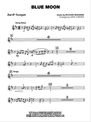Blue Moon: 3rd B-flat Trumpet