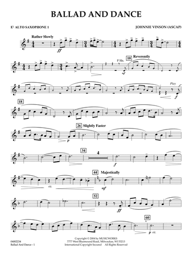 Ballad And Dance - Eb Alto Saxophone 1
