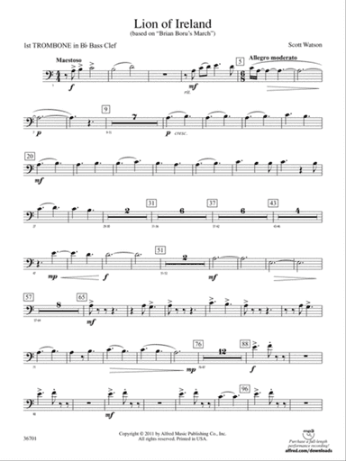Lion of Ireland: (wp) 1st B-flat Trombone B.C.