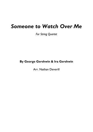 Someone to Watch Over Me