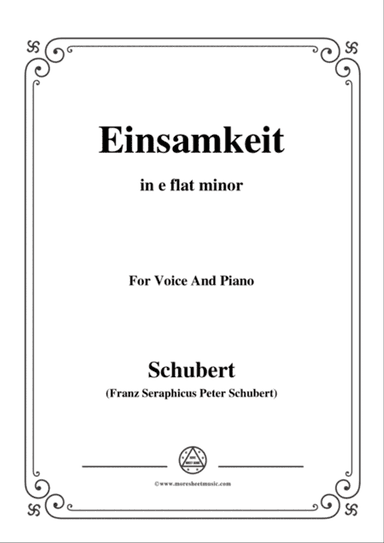 Schubert-Einsamkeit,from 'Winterreise',Op.89(D.911) No.12,in e flat minor,for Voice&Pno