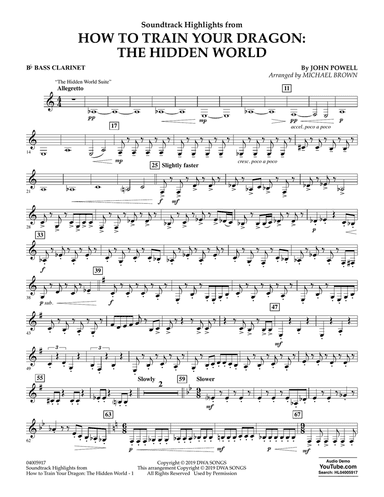 How To Train Your Dragon: The Hidden World (arr. Michael Brown) - Bb Bass Clarinet