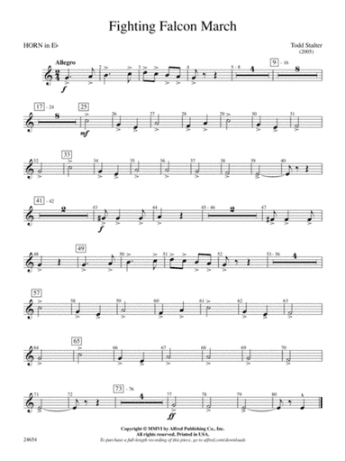 Fighting Falcon March: (wp) 1st Horn in E-flat