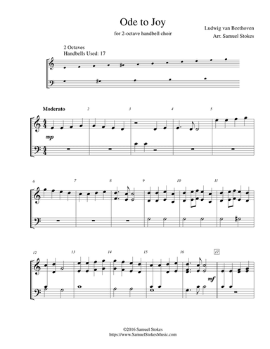 Ode to Joy (Joyful, Joyful, We Adore Thee) - for 2-octave handbell choir