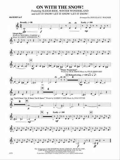 On with the Snow!: 4th F Horn
