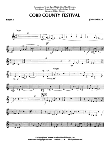 Cobb County Festival: 2nd F Horn