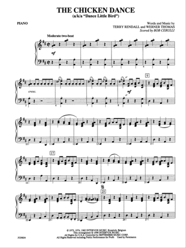 The Chicken Dance: Piano Accompaniment