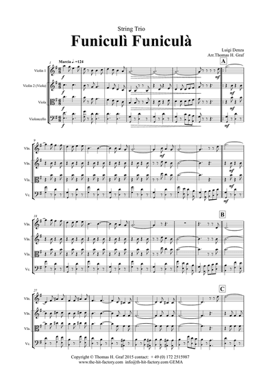 Funiculi Funicula - Italian Evergreen - String Trio