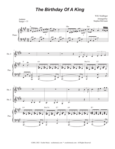 The Birthday Of A King (French Horn Duet)