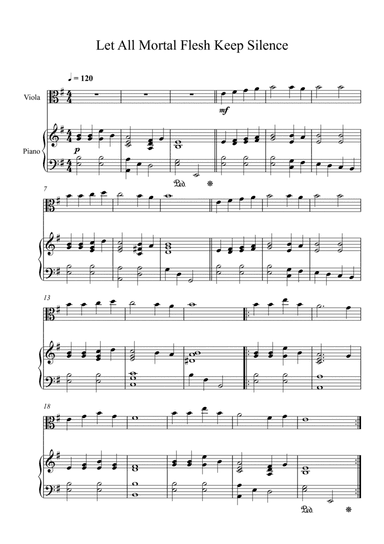 Let All Mortal Flesh Keep Silence (Viola + Piano)