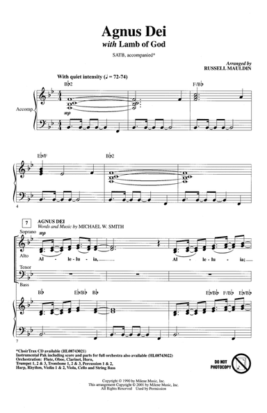 Agnus Dei (with "Lamb Of God") (arr. Russell Mauldin)