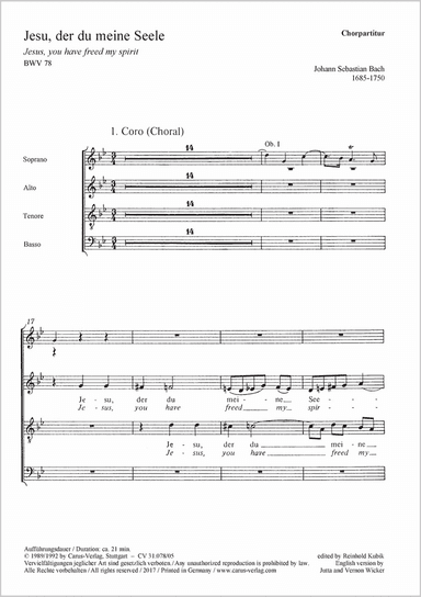 Jesus, you have freed my spirit (Jesu, der du meine Seele)