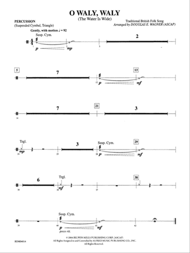 O Waly, Waly (The Water Is Wide): 1st Percussion