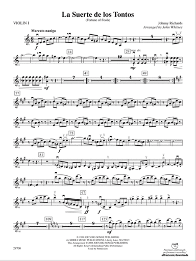 La Suerte de los Tontos (Fortune of Fools): 1st Violin
