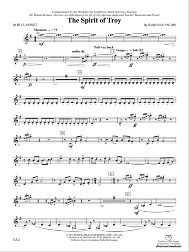 The Spirit of Troy: 1st B-flat Clarinet