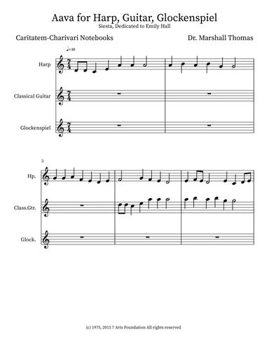 Aava for Harp, Guitar, Glockenspiel
