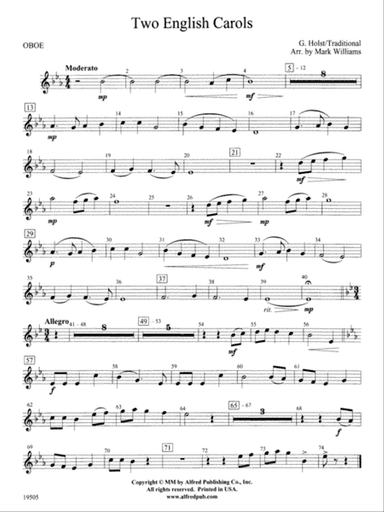 Two English Carols: Oboe