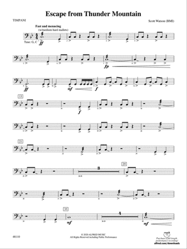 Escape from Thunder Mountain: Timpani