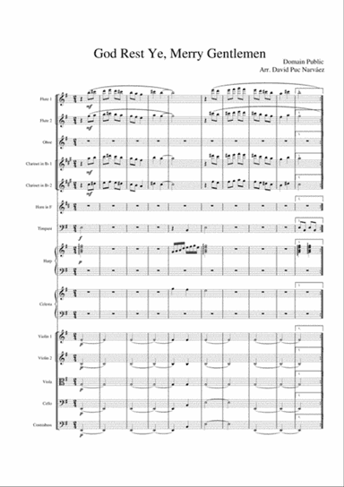 God Rest Ye, Merry Gentlemen Instrumental Score + Set of Parts