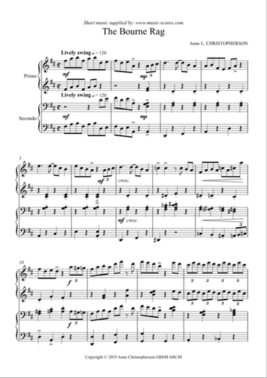The Bourne Rag - Piano Duet