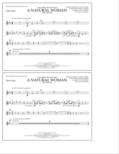 (You Make Me Feel Like) A Natural Woman (Pre-Opener) (arr. Jay Dawson) - Tenor Sax