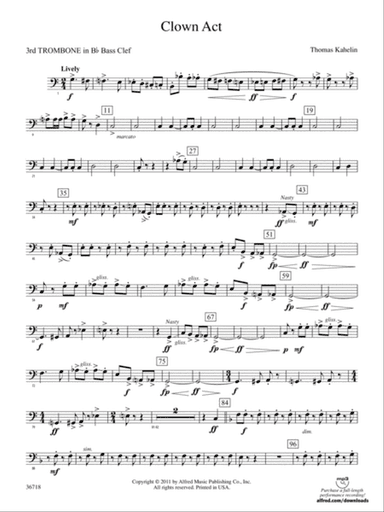 Clown Act: (wp) 3rd B-flat Trombone B.C.