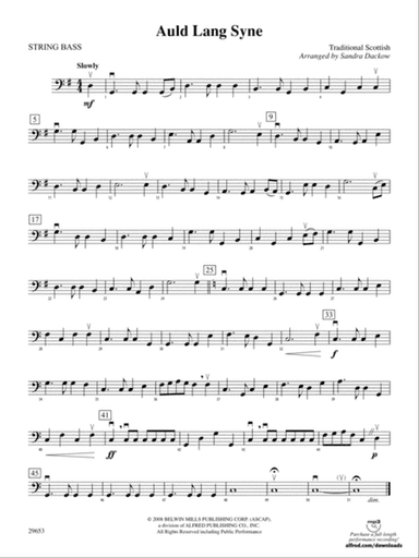 Auld Lang Syne: String Bass
