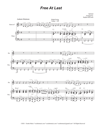 Free At Last (French Horn solo and Piano)