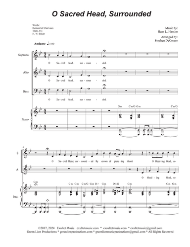 O Sacred Head, Surrounded (Vocal Trio - (SAB)
