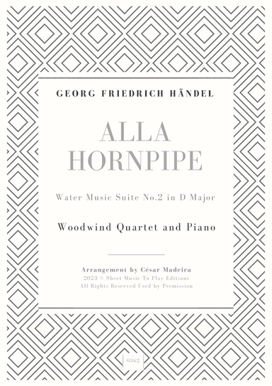 Alla Hornpipe by Handel - Woodwind Quartet and Piano (Full Score) - Score Only