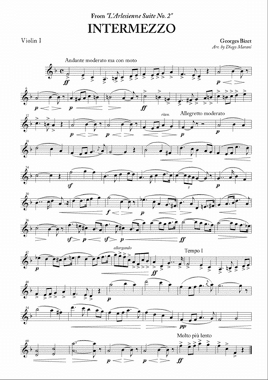 Intermezzo from "L'Arlesienne Suite No. 2" for String Quartet