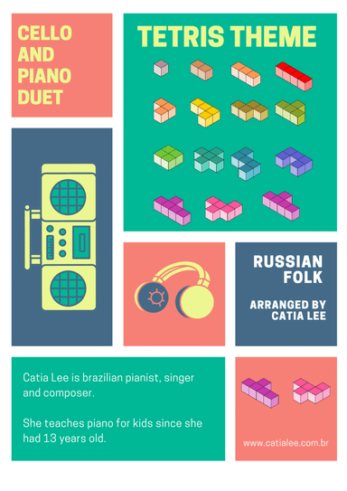 Tetris Theme for Cello and Piano Duet Cm