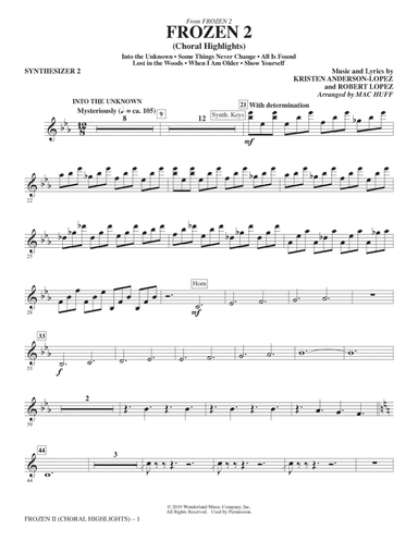Frozen 2 (Choral Highlights) (arr. Mac Huff) - Synthesizer II