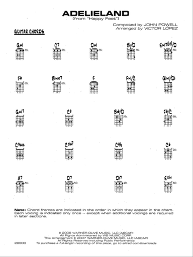 Adelieland (from Happy Feet): Guitar Chords